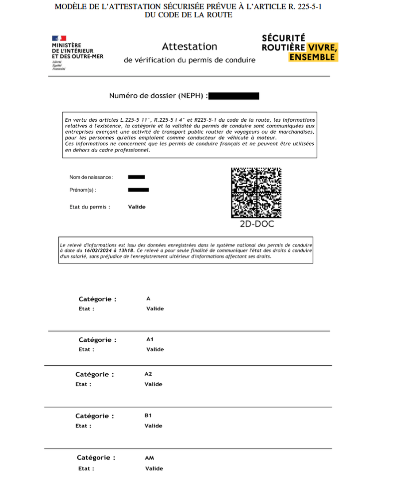 Illustration - Modèle d'attestation Vérif Permis